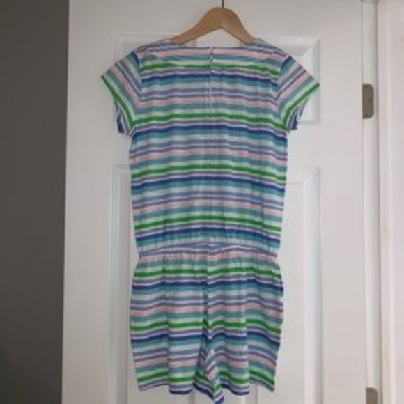 HiHo Peyton Romper beach wear coverup blue green white and pink Multi-stripe XS - Picture 4 of 8